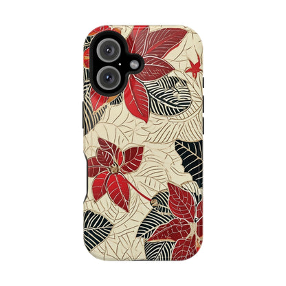 Floral Poinsettia Magnetic Impact - Resistant Phone Case - DIGITAL X