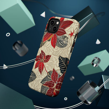 Floral Poinsettia Magnetic Impact - Resistant Phone Case - DIGITAL X