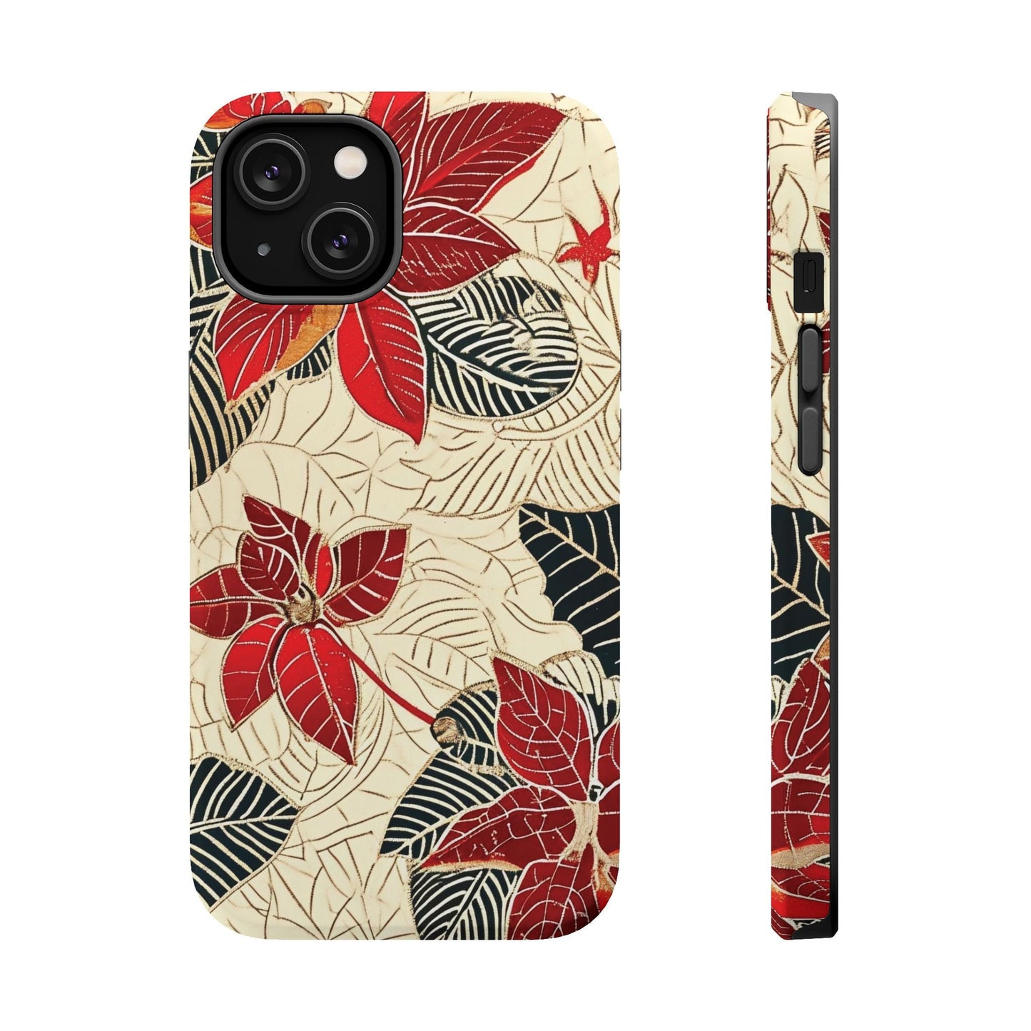 Floral Poinsettia Magnetic Impact - Resistant Phone Case - DIGITAL X