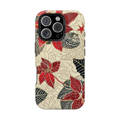 Floral Poinsettia Magnetic Impact - Resistant Phone Case - DIGITAL X