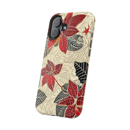 Floral Poinsettia Magnetic Impact - Resistant Phone Case - DIGITAL X
