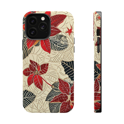 Floral Poinsettia Magnetic Impact - Resistant Phone Case - DIGITAL X