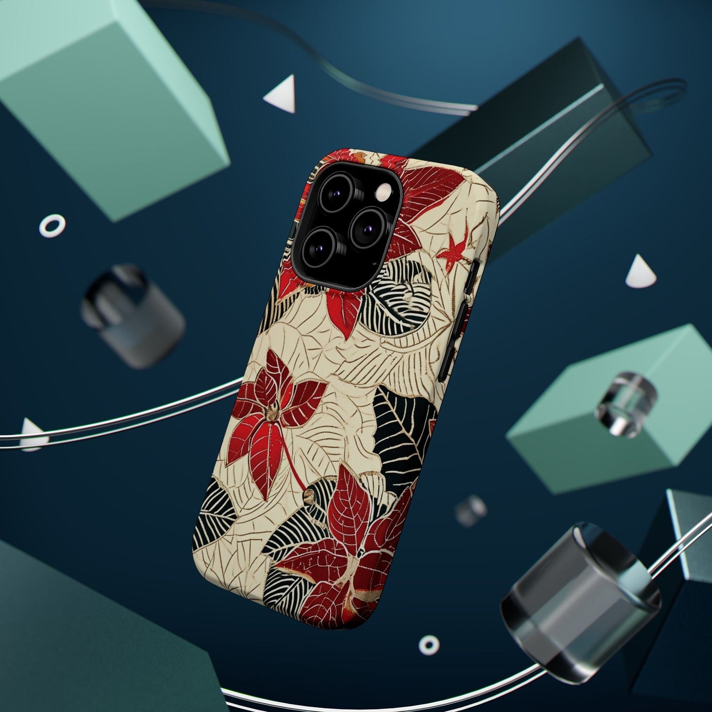 Floral Poinsettia Magnetic Impact - Resistant Phone Case - DIGITAL X
