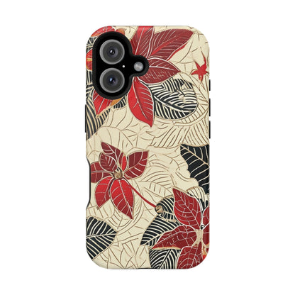 Floral Poinsettia Magnetic Impact - Resistant Phone Case - DIGITAL X