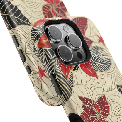 Floral Poinsettia Magnetic Impact - Resistant Phone Case - DIGITAL X