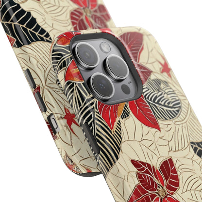Floral Poinsettia Magnetic Impact - Resistant Phone Case - DIGITAL X