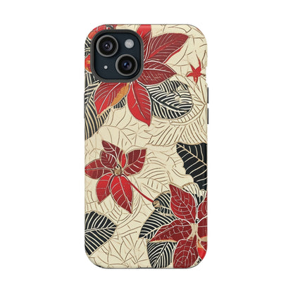 Floral Poinsettia Magnetic Impact - Resistant Phone Case - DIGITAL X