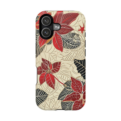 Floral Poinsettia Magnetic Impact - Resistant Phone Case - DIGITAL X