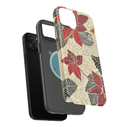 Floral Poinsettia Magnetic Impact - Resistant Phone Case - DIGITAL X