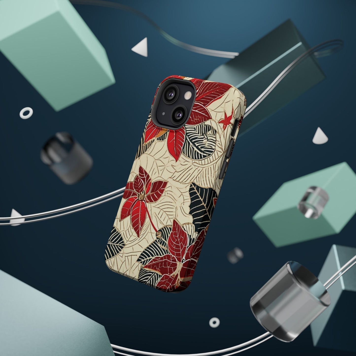 Floral Poinsettia Magnetic Impact - Resistant Phone Case - DIGITAL X