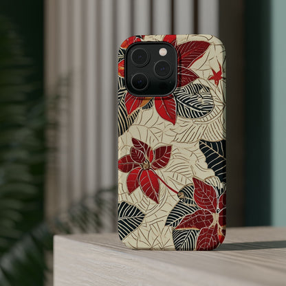 Floral Poinsettia Magnetic Impact - Resistant Phone Case - DIGITAL X