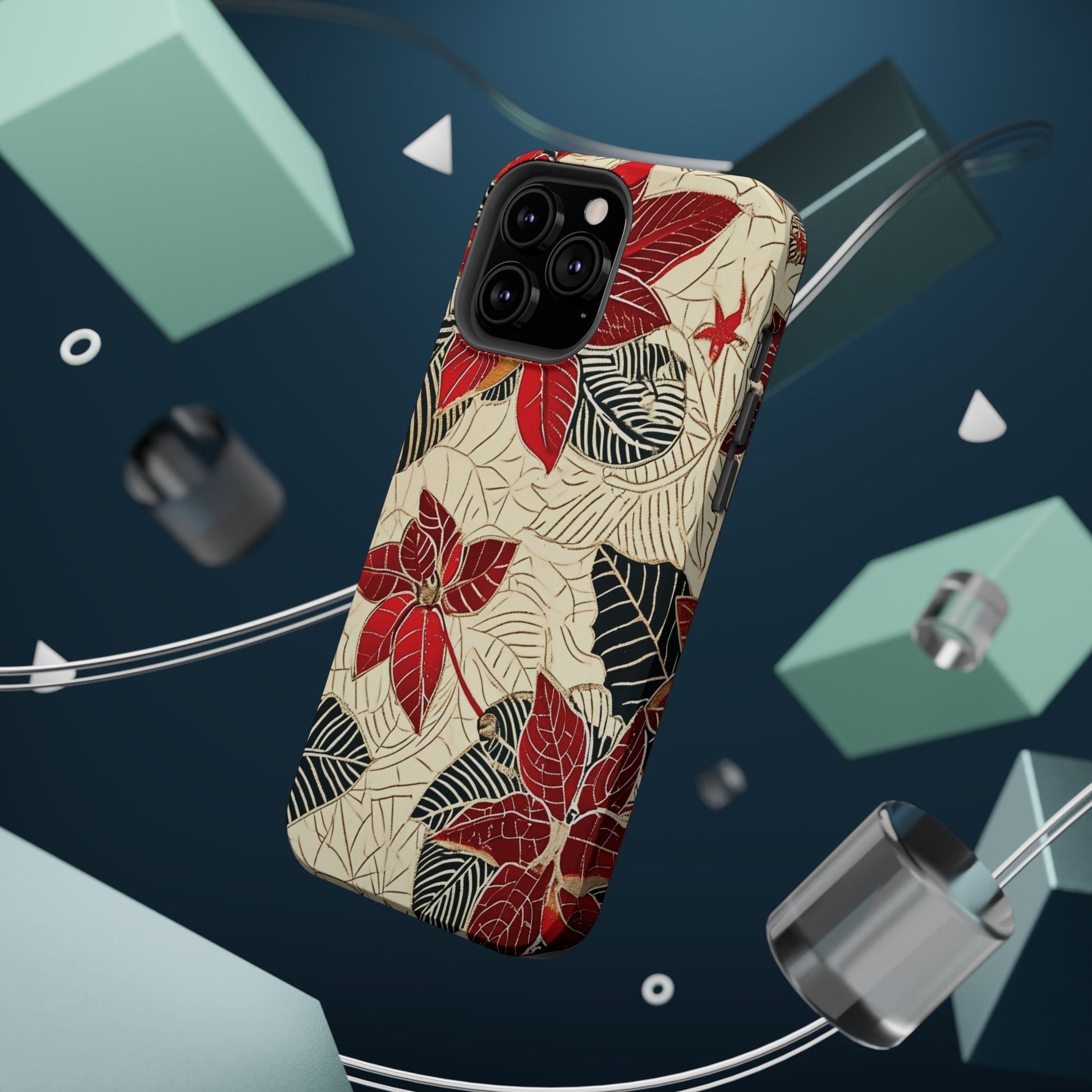 Floral Poinsettia Magnetic Impact - Resistant Phone Case - DIGITAL X