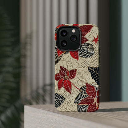 Floral Poinsettia Magnetic Impact - Resistant Phone Case - DIGITAL X