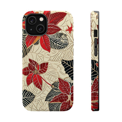 Floral Poinsettia Magnetic Impact - Resistant Phone Case - DIGITAL X