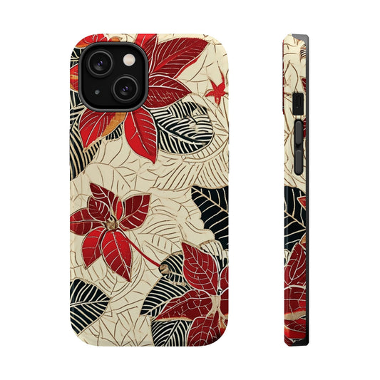 Floral Poinsettia Magnetic Impact - Resistant Phone Case - DIGITAL X