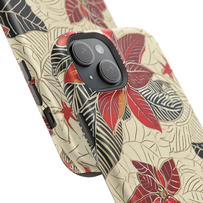Floral Poinsettia Magnetic Impact - Resistant Phone Case - DIGITAL X