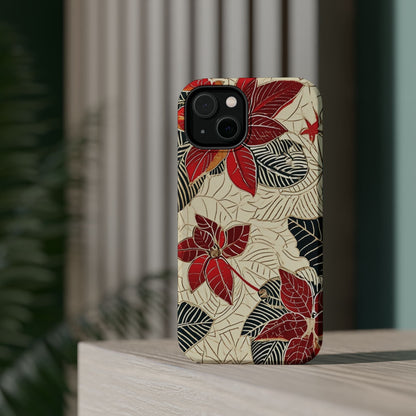 Floral Poinsettia Magnetic Impact - Resistant Phone Case - DIGITAL X