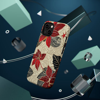 Floral Poinsettia Magnetic Impact - Resistant Phone Case - DIGITAL X