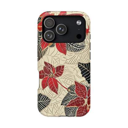 Floral Poinsettia Magnetic Impact - Resistant Phone Case - DIGITAL X
