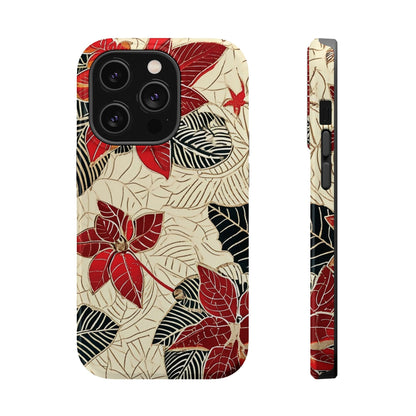 Floral Poinsettia Magnetic Impact - Resistant Phone Case - DIGITAL X