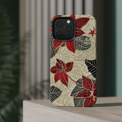 Floral Poinsettia Magnetic Impact - Resistant Phone Case - DIGITAL X