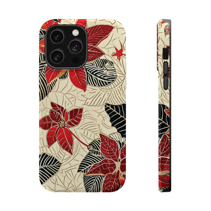 Floral Poinsettia Magnetic Impact - Resistant Phone Case - DIGITAL X