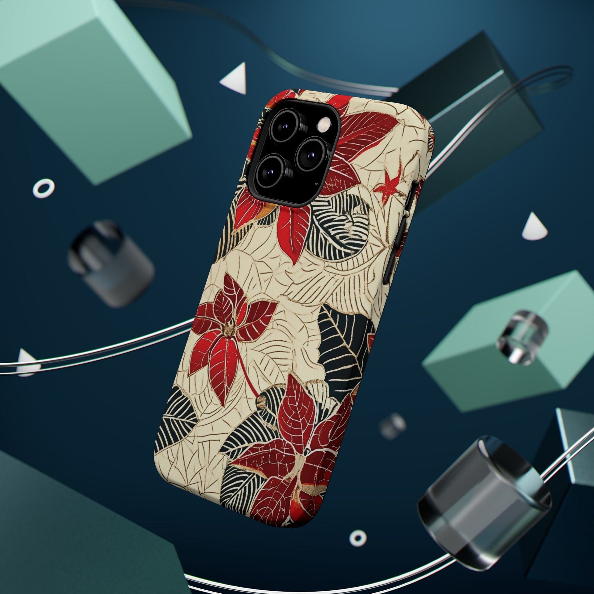 Floral Poinsettia Magnetic Impact - Resistant Phone Case - DIGITAL X