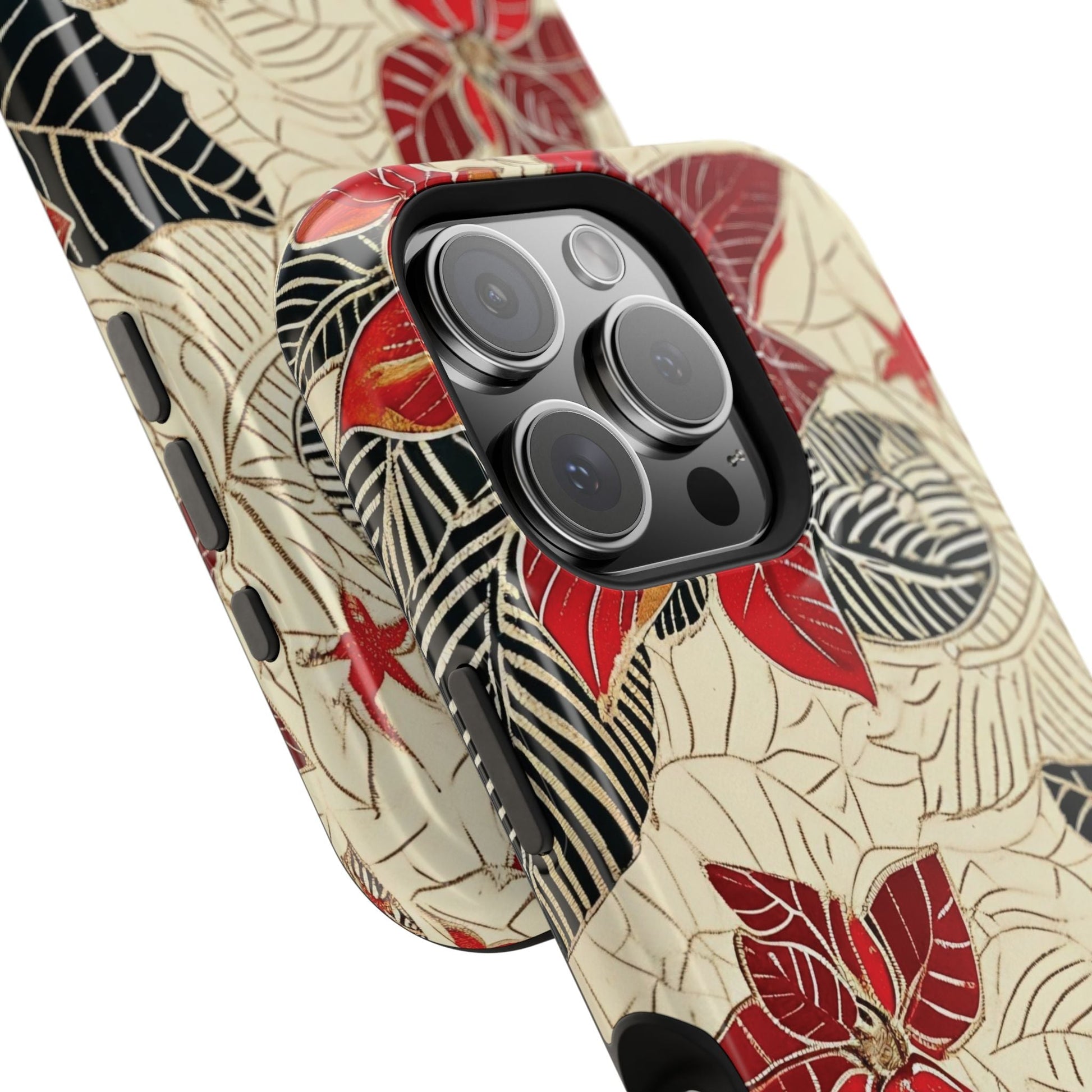 Floral Poinsettia Magnetic Impact - Resistant Phone Case - DIGITAL X