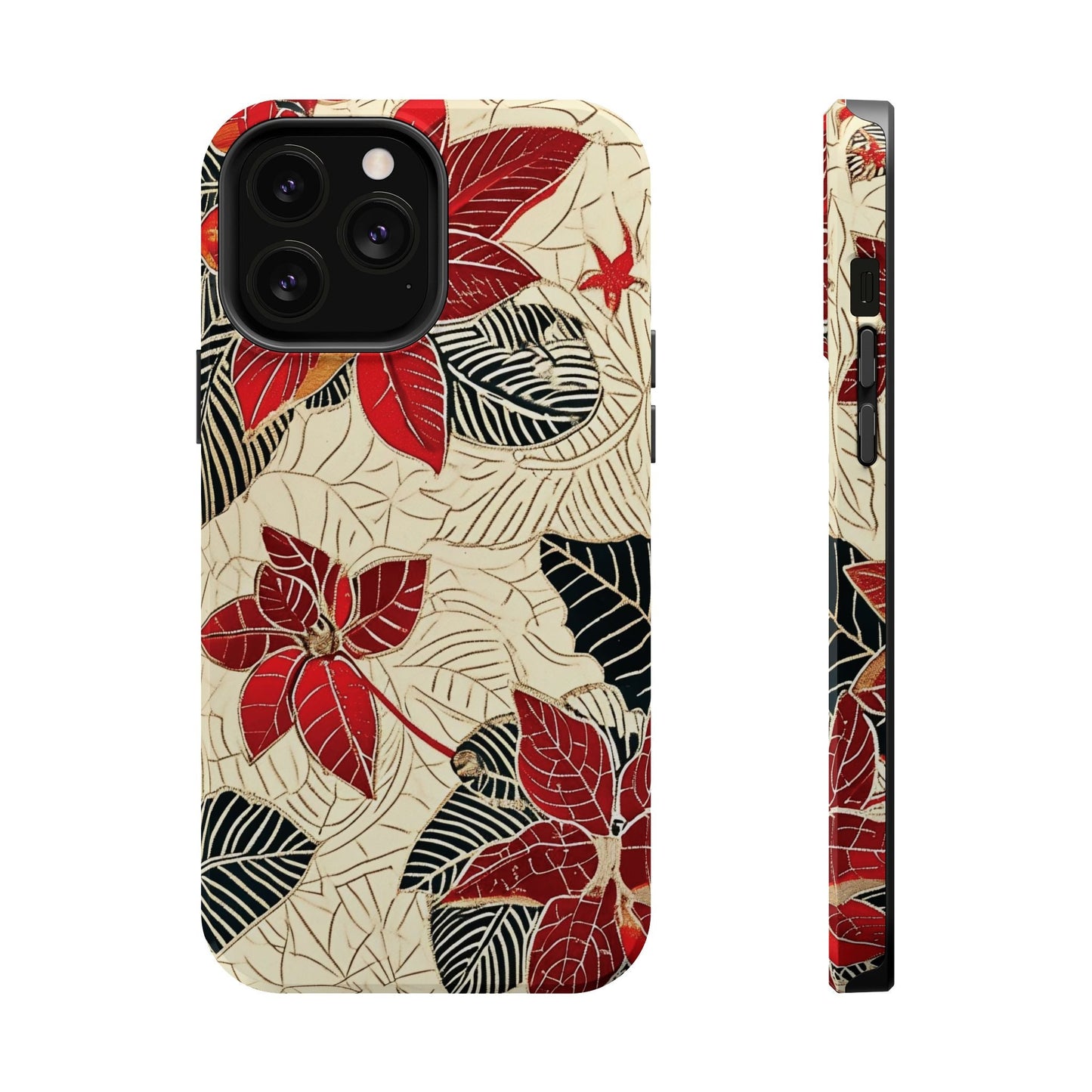 Floral Poinsettia Magnetic Impact - Resistant Phone Case - DIGITAL X