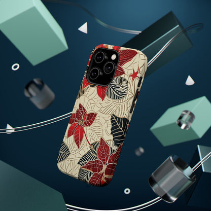 Floral Poinsettia Magnetic Impact - Resistant Phone Case - DIGITAL X
