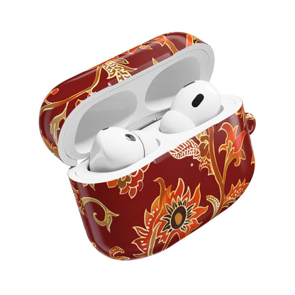 Floral Red AirPod Case — Vintage Boho Sunflower Protective Cover - DIGITAL X