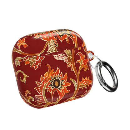 Floral Red AirPod Case — Vintage Boho Sunflower Protective Cover - DIGITAL X