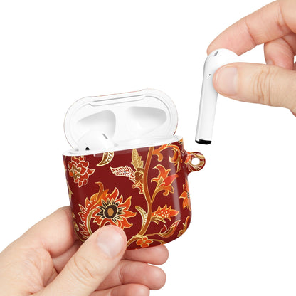 Floral Red AirPod Case — Vintage Boho Sunflower Protective Cover - DIGITAL X