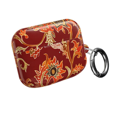 Floral Red AirPod Case — Vintage Boho Sunflower Protective Cover - DIGITAL X