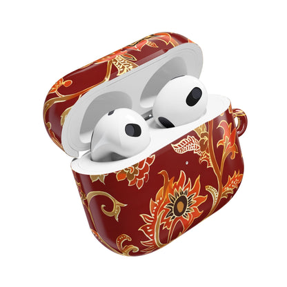 Floral Red AirPod Case — Vintage Boho Sunflower Protective Cover - DIGITAL X