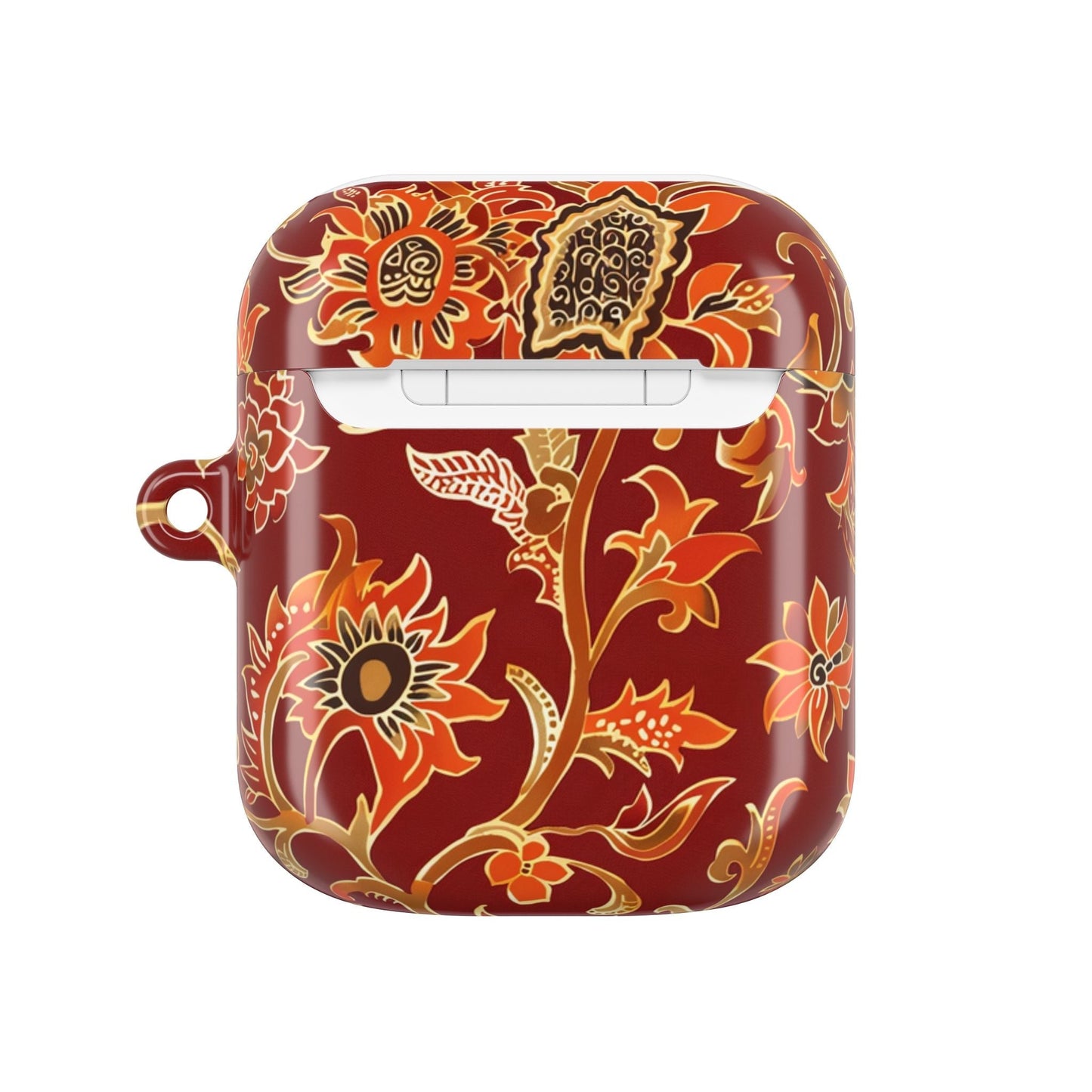 Floral Red AirPod Case — Vintage Boho Sunflower Protective Cover - DIGITAL X