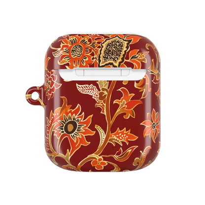 Floral Red AirPod Case — Vintage Boho Sunflower Protective Cover - DIGITAL X