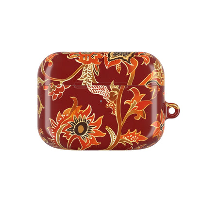 Floral Red AirPod Case — Vintage Boho Sunflower Protective Cover - DIGITAL X