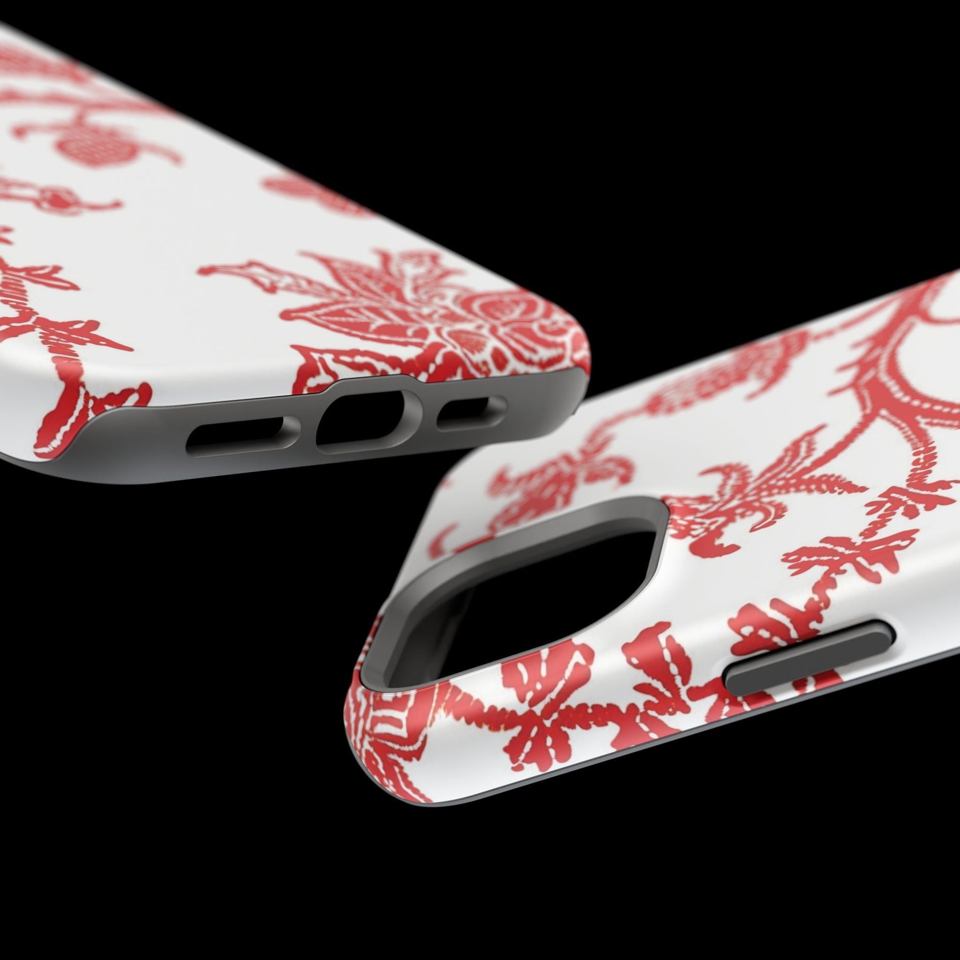 Floral Red Toile Magnetic Impact Phone Case - DIGITAL X
