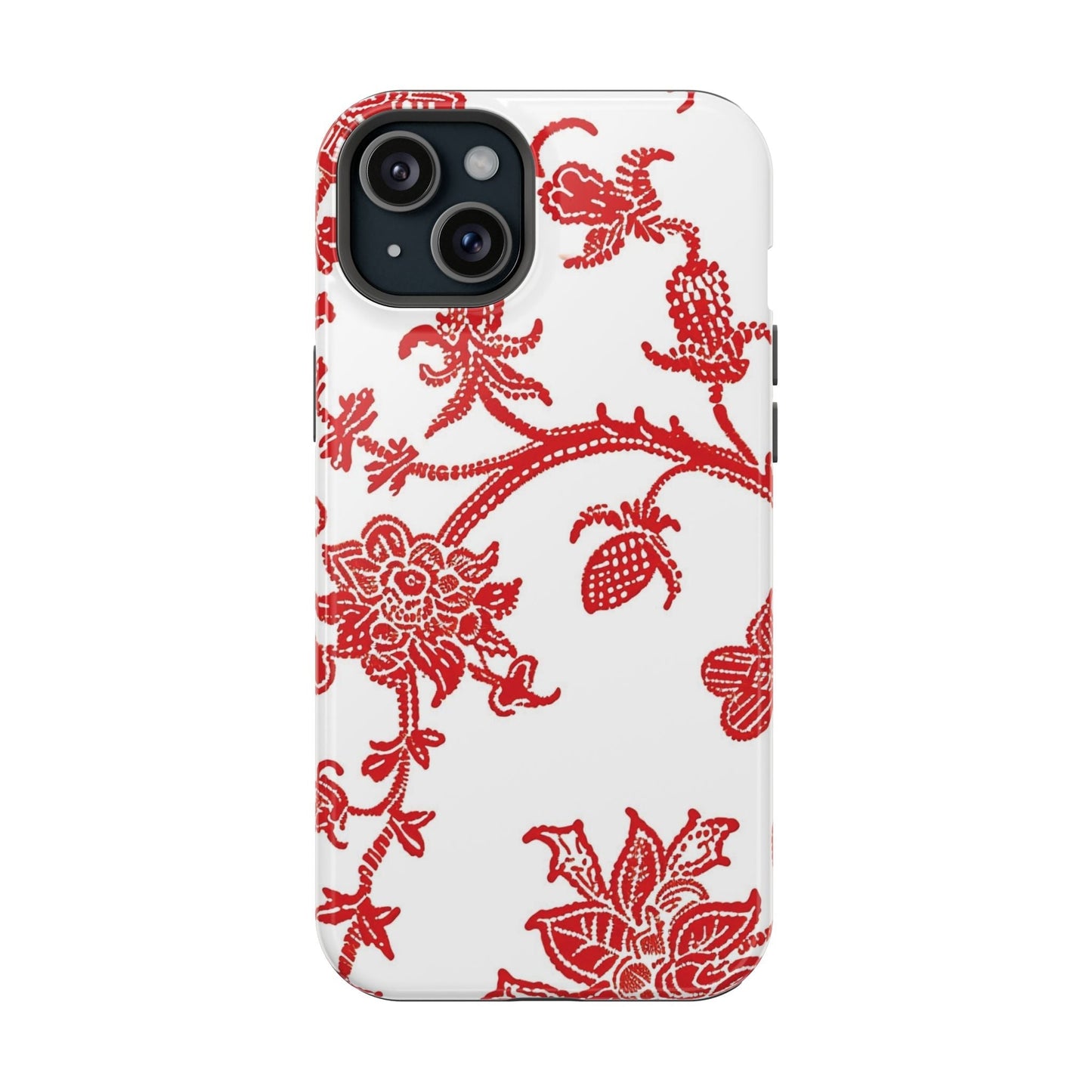 Floral Red Toile Magnetic Impact Phone Case - DIGITAL X