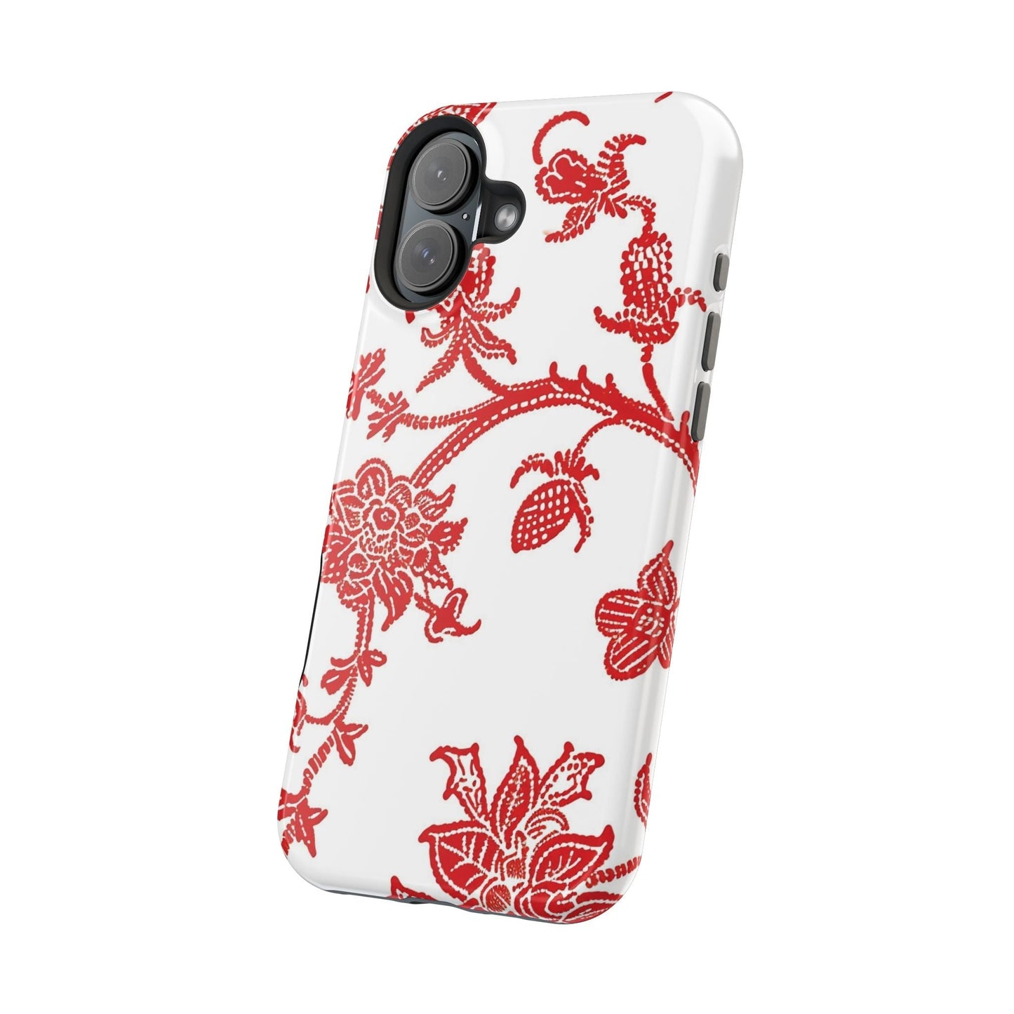 Floral Red Toile Magnetic Impact Phone Case - DIGITAL X