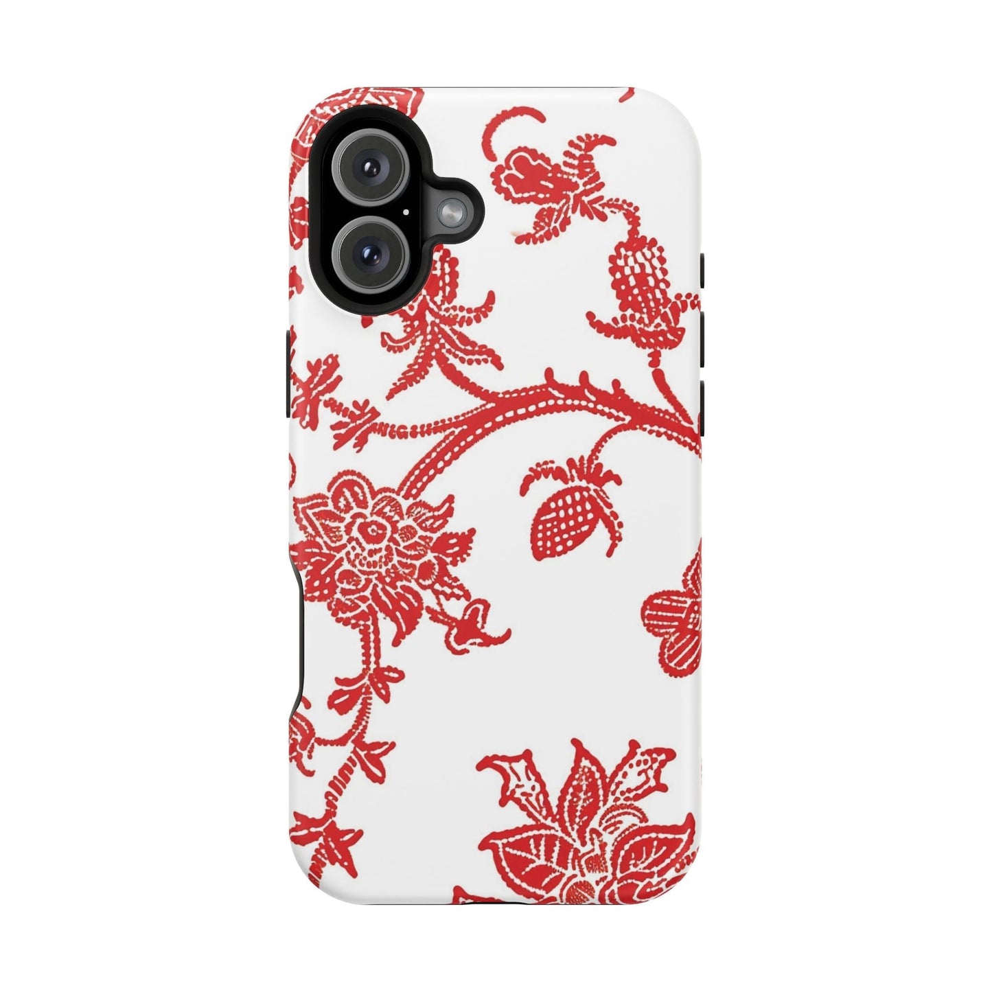 Floral Red Toile Magnetic Impact Phone Case - DIGITAL X