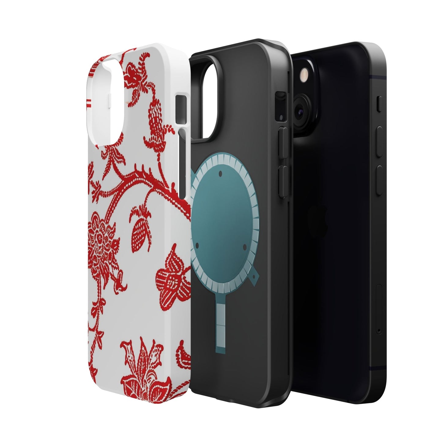 Floral Red Toile Magnetic Impact Phone Case - DIGITAL X