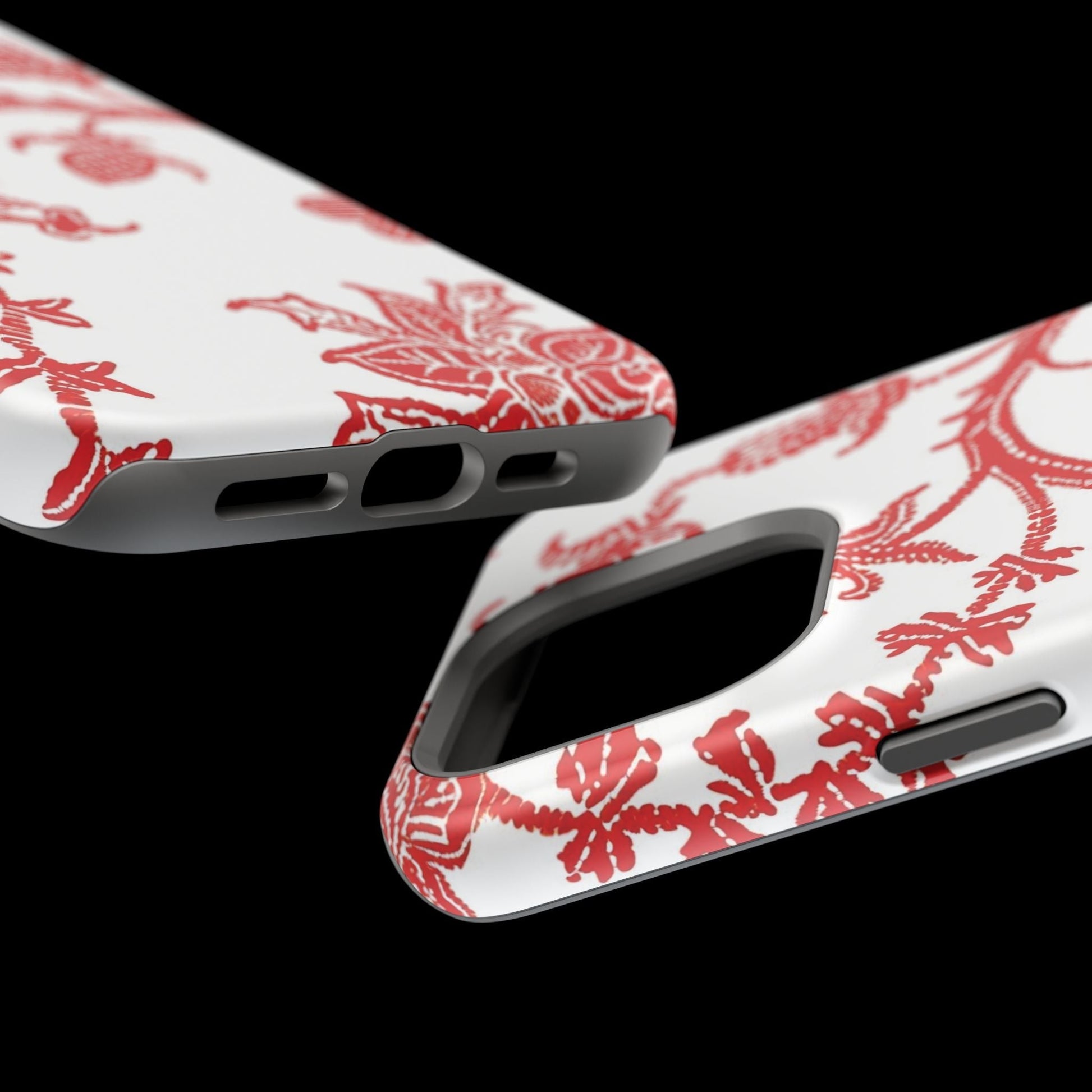 Floral Red Toile Magnetic Impact Phone Case - DIGITAL X