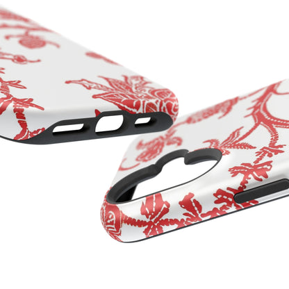 Floral Red Toile Magnetic Impact Phone Case - DIGITAL X
