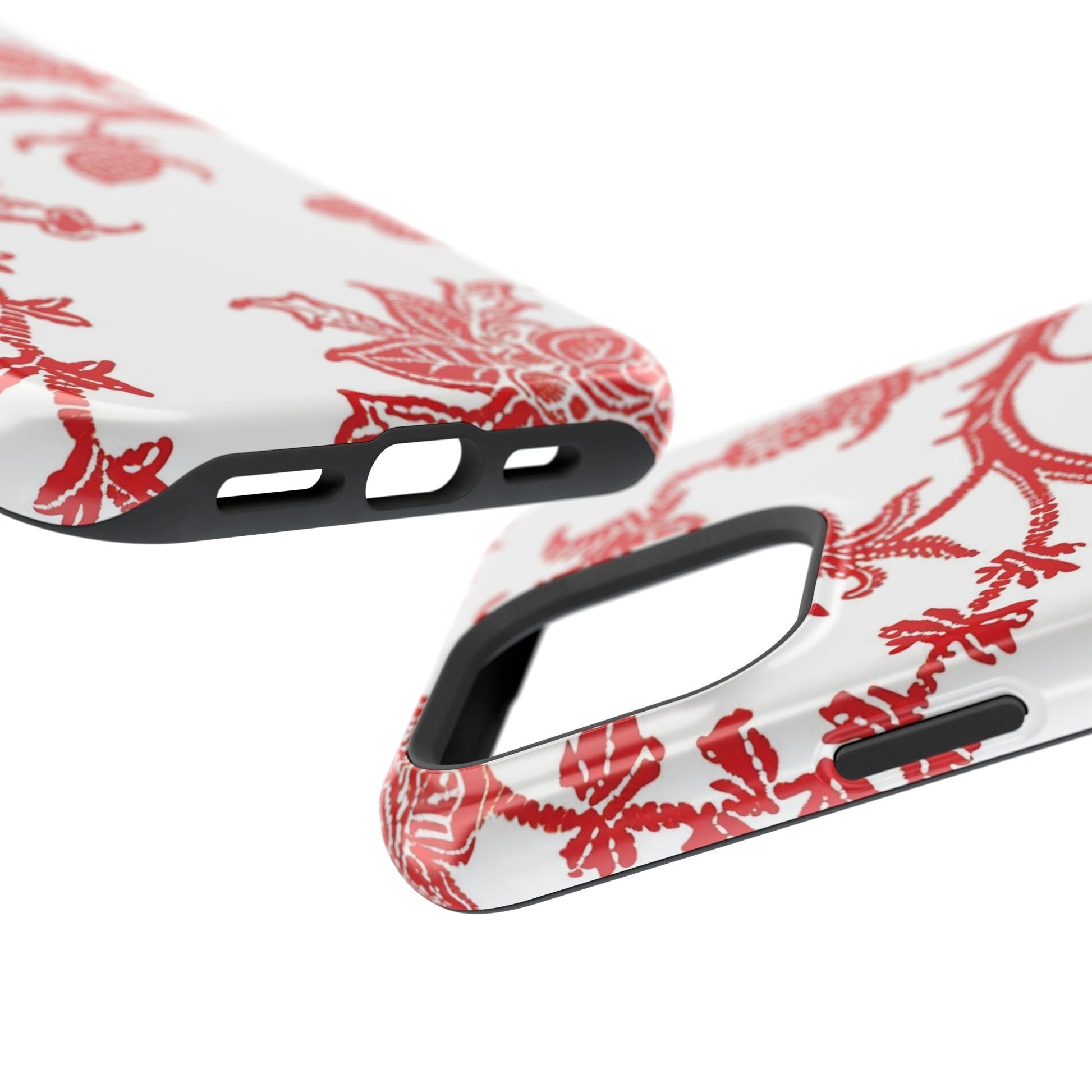 Floral Red Toile Magnetic Impact Phone Case - DIGITAL X