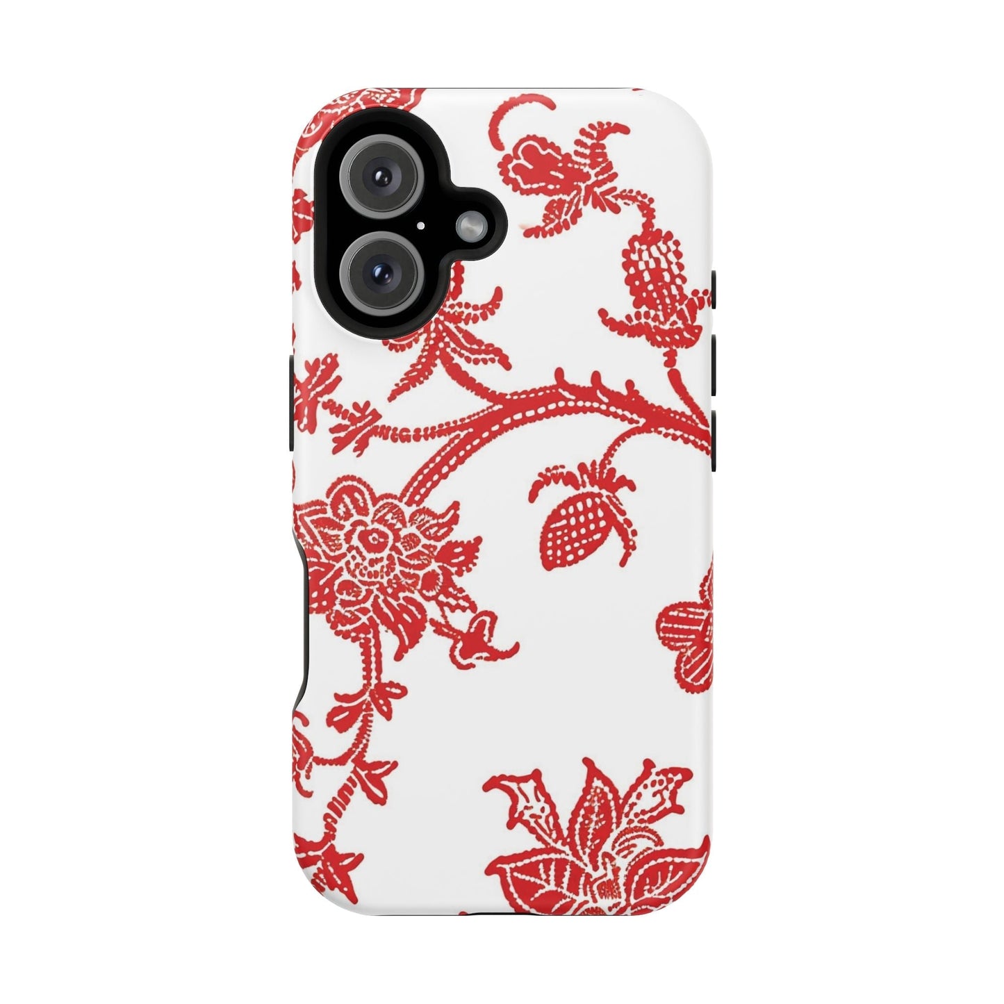 Floral Red Toile Magnetic Impact Phone Case - DIGITAL X