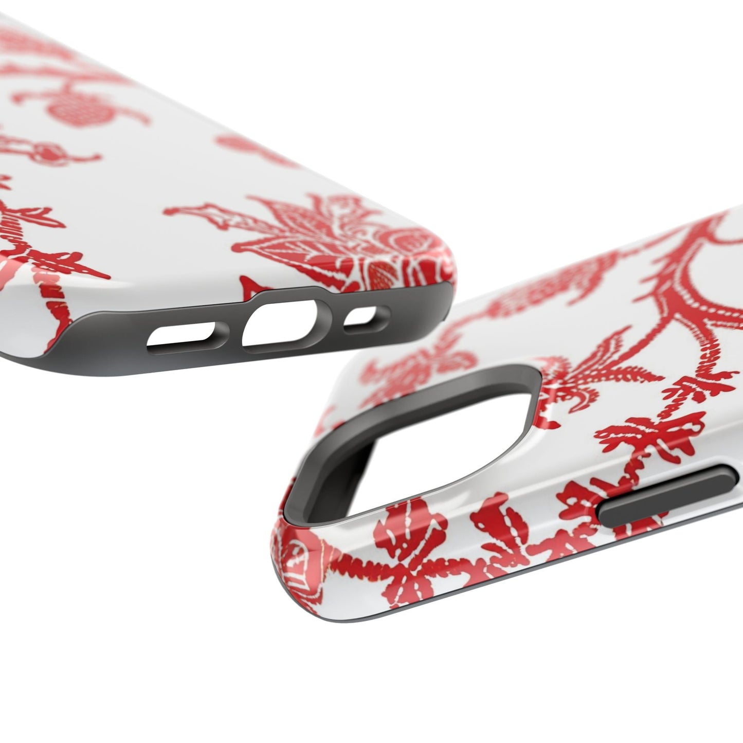 Floral Red Toile Magnetic Impact Phone Case - DIGITAL X