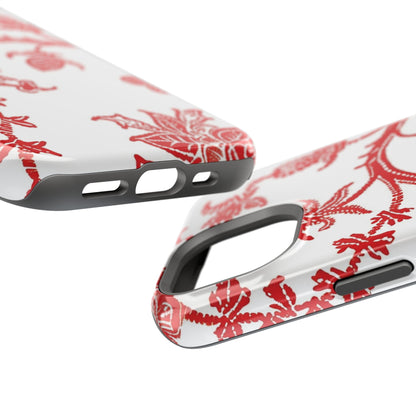 Floral Red Toile Magnetic Impact Phone Case - DIGITAL X