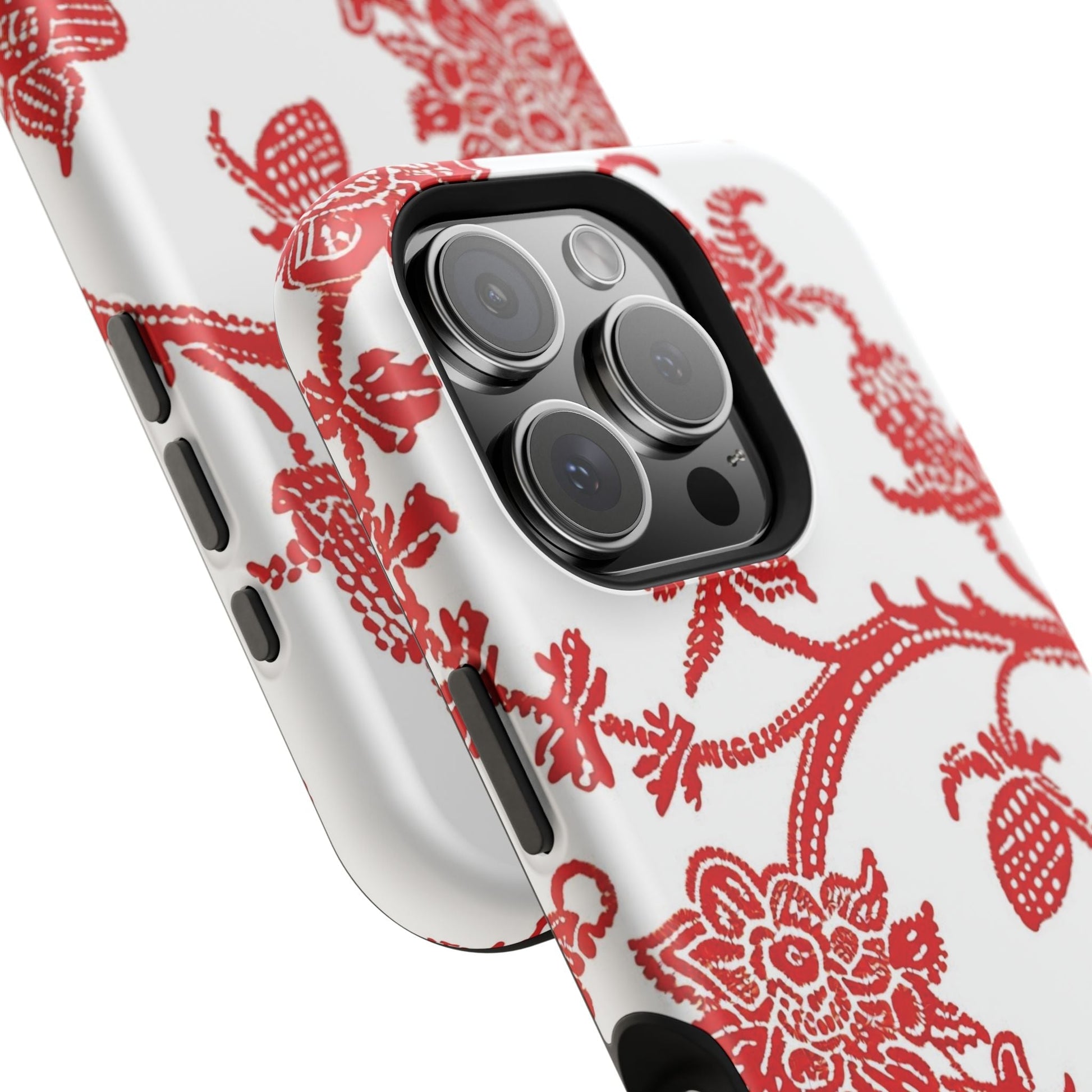 Floral Red Toile Magnetic Impact Phone Case - DIGITAL X